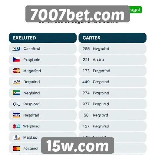 Métodos de pagamento aceitos na 7007bet
